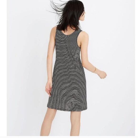 Madewell Dress Striped Sleeveless Scoop Neck Tank Top Dress Black Size Medium - Picture 4 of 12